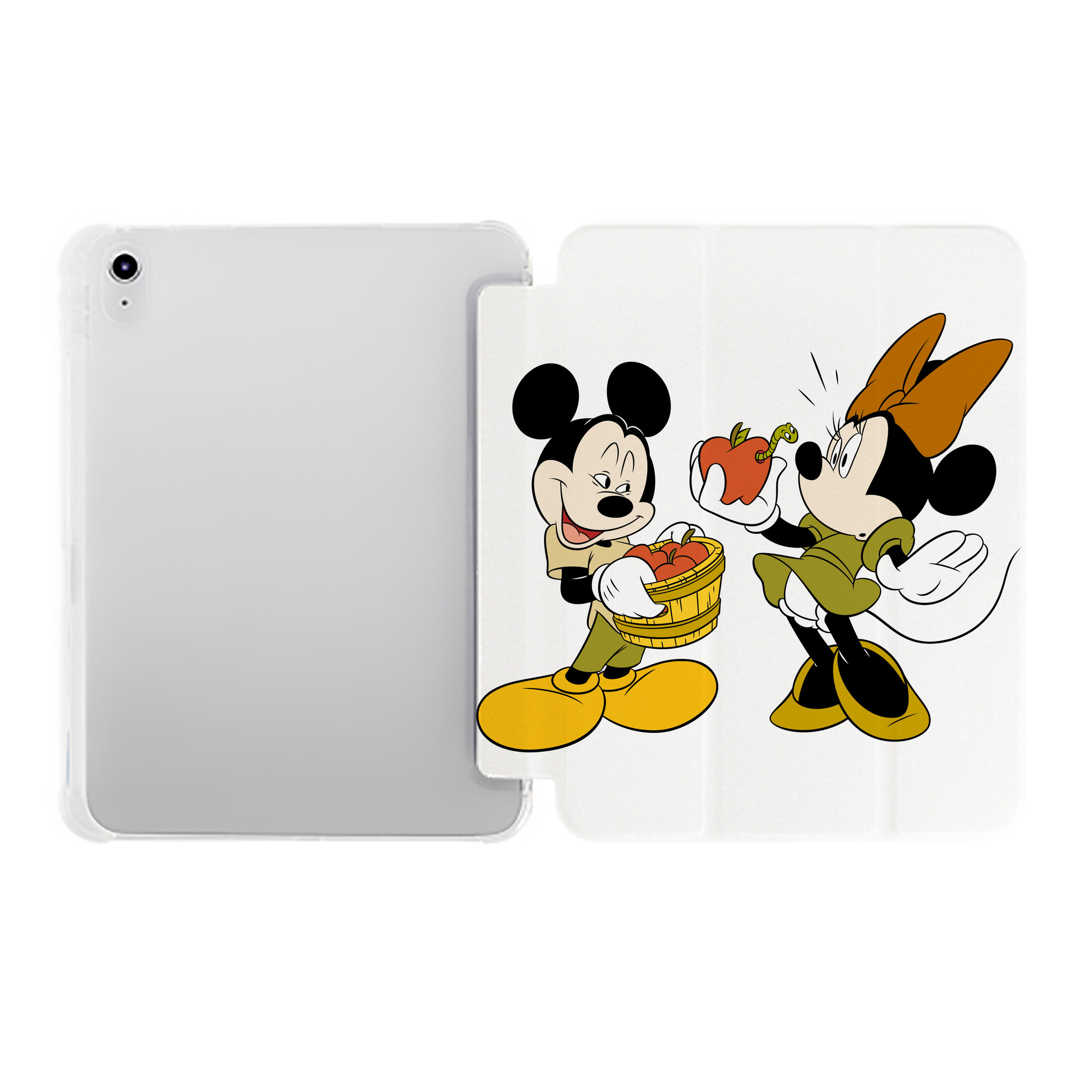（画像用） ミッキーマウス Mickey Mouse IPad ケース ペン収納付き 三つ折りスタンド PUレザー×シリコン 対応機種9.5/10.5/10.9インチ